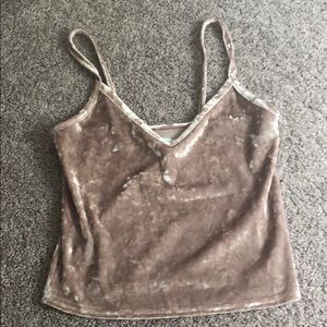 Gold velvet crop top